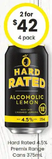 The Bottle O Hard rated 4.5% premix range cans offer