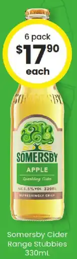 The Bottle O Somersby cider range stubbies offer