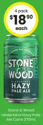 The Bottle O Stone & wood hinterland hazy pale ale cans offer