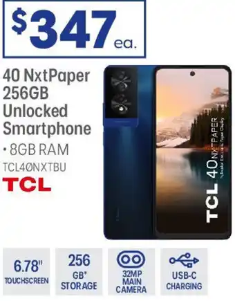 Officeworks 40 nxtpaper 256gb unlocked smartphone offer