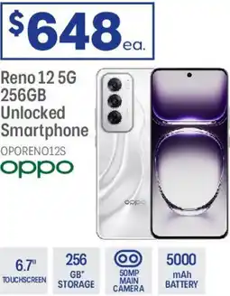 Officeworks Reno 12 5G 256GB Unlocked Smartphone offer