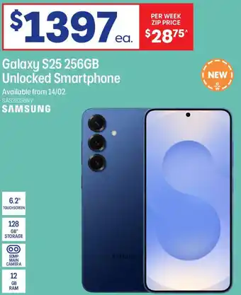 Officeworks Galaxy s25 256gb unlocked smartphone offer