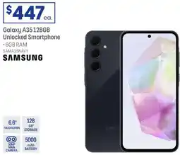 Officeworks Galaxy a35 128gb unlocked smartphone offer