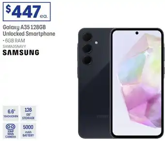 Officeworks Galaxy a35 128gb unlocked smartphone offer