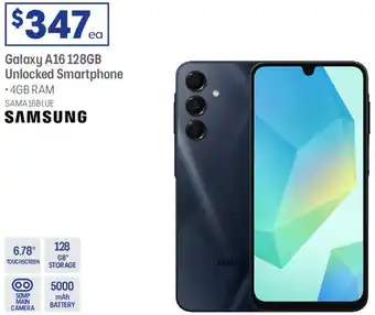 Officeworks Galaxy a16 128gb unlocked smartphone offer