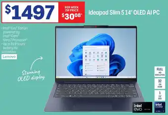 Officeworks Ideapad slim 5 14" oled ai pc offer