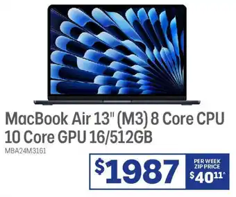 Officeworks Macbook air 13" (m3) 8 core offer