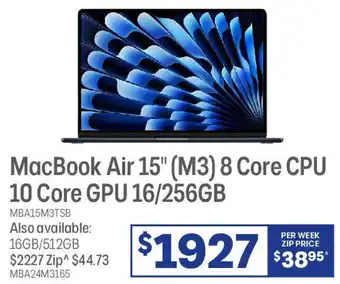 Officeworks Macbook air 15" (m3) 8 core offer