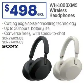 Officeworks Wh-1000xm5 wireless headphones offer