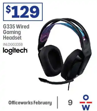 Officeworks G335 Wired Gaming Headset offer