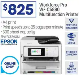 Officeworks Workforce Pro WF-C5890 Multifunction Printer offer