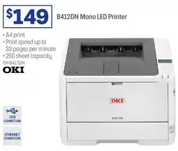 Officeworks B412DN Mono LED Printer offer