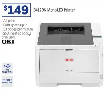 Officeworks B412DN Mono LED Printer offer