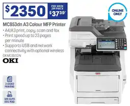 Officeworks MC853dn A3 Colour MFP Printer offer