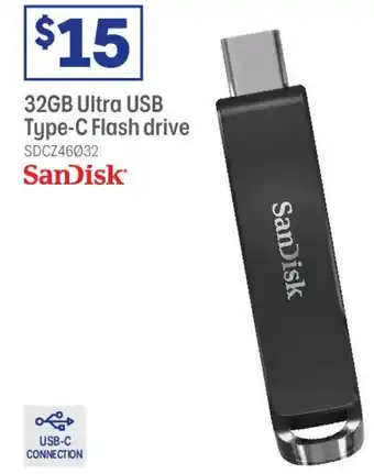 Officeworks 32GB Ultra USB Type-C Flash drive offer