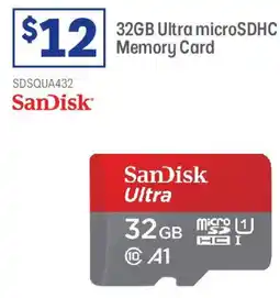 Officeworks 32GB Ultra microSDHC Memory Card offer