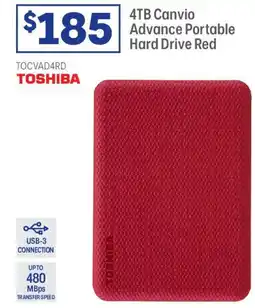 Officeworks 4TB Canvio Advance Portable Hard Drive Red offer