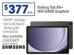 Officeworks Galaxy Tab A9+ WiFi 64GB Graphite offer