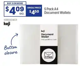 Officeworks Pack A4 Document Wallet offer