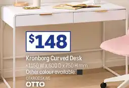 Officeworks Kronborg Curved Desk offer