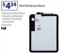 Officeworks Mini Whiteboard Black offer