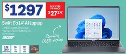 Officeworks Swift Go 14" Al Laptop offer