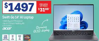 Officeworks Swift Go 14" Al Laptop offer