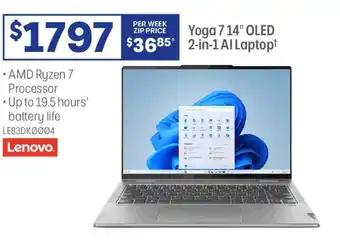 Officeworks Yoga 7 14" OLED 2-in-1Al Laptopt offer