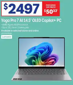 Officeworks Yoga Pro 7 Al 14.5" OLED Copilot+ PC offer