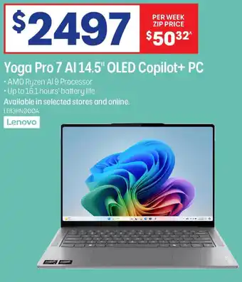 Officeworks Yoga Pro 7 Al 14.5" OLED Copilot+ PC offer