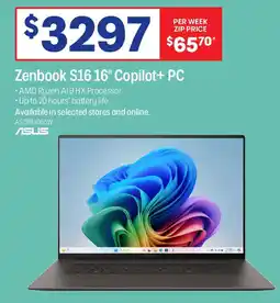 Officeworks Zenbook S16 16" Copilot+ PC offer