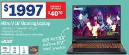 Officeworks Nitro V 16" Gaming Laptop offer