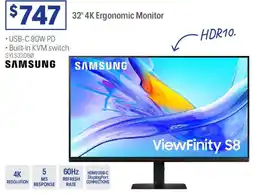 Officeworks 32" 4K Ergonomic Monitor RATE offer