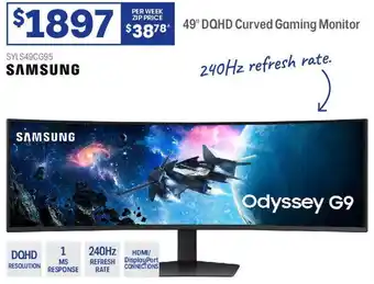 Officeworks 49" DQHD Curved Gaming Monitor offer