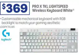 Officeworks Pro x tkl lightspeed Wireless Keyboard White offer