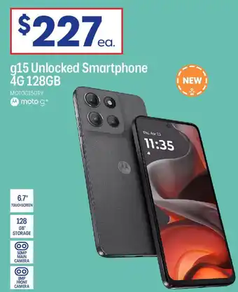 Officeworks g15 Unlocked Smartphone 4G 128GB offer