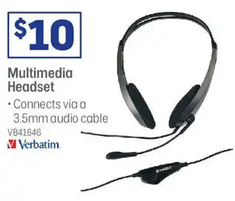 Officeworks Multimedia Headset offer