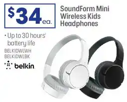 Officeworks SoundForm Mini Wireless Kids Headphones offer