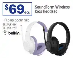 Officeworks SoundForm Wireless Kids Headset offer