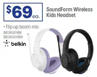 Officeworks SoundForm Wireless Kids Headset offer