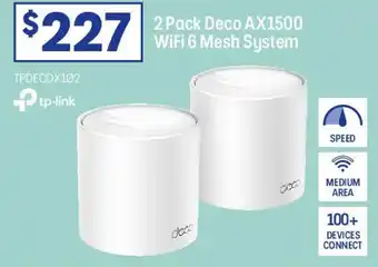 Officeworks 2 Pack Deco AX1500WIFI 6 Mesh System offer