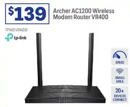 Officeworks Archer AC1200 Wireless Modem Router VR400 offer