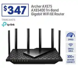 Officeworks Archer AXE75 AXE5400 Tri-Band Gigabit WiFi 6E Router offer