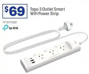 Officeworks Tapo 3 Outlet Smart WiFi Power Strip offer