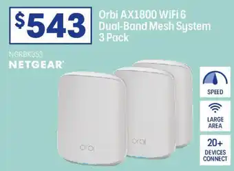 Officeworks Orbi AX1800 WiFi 6 Dual-Band Mesh System offer