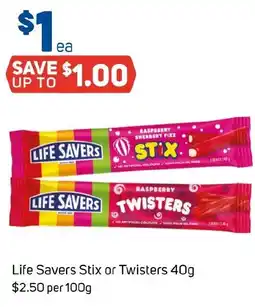 Foodland Life Savers Stix or Twisters offer