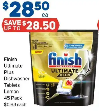 Foodland Finish Ultimate Plus Dishwasher Tablets Lemon offer