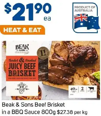 Foodland Beak & Sons Beef Brisket in a BBQ Sauce offer