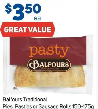 Foodland Balfours Traditional Pies, Pasties or Sausage Rolls offer