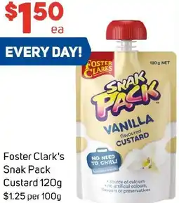 Foodland Foster Clark's Snak Pack Custard offer